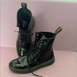 Dr. Martens Zavala Black Patent Leather Boots